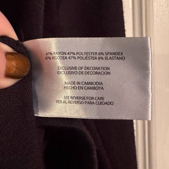 Banana Republic Black Stretch Knit Long Sleeve Top Size L NWOT - Picture 3 of 8